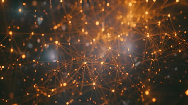 Abstract Background With Multiple Lines and Dots, A web of interconnected nodes depicting the decentralized nature of blockchain technology