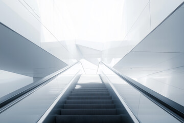 Obraz premium Minimalist Escalator in Modern Architecture