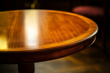 Obraz premium Elegant Round Wooden Table Surface