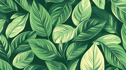 Naklejka premium Lush Green Leaves Background for Design Projects