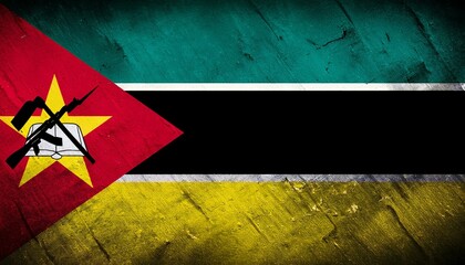 古いビンテージのモザンビークの国旗(Old grunge vintage Mozambique flag.)
