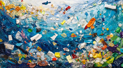 Plastic pollution is a serious problem. This artwork uses simple designs to highlight the importance of protecting our planet and fighting climate change.