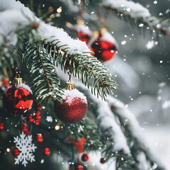 christmas decoration on the snow