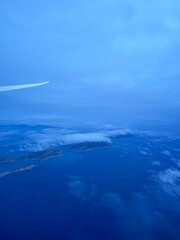 The sea near Hong Kong seen from the sky