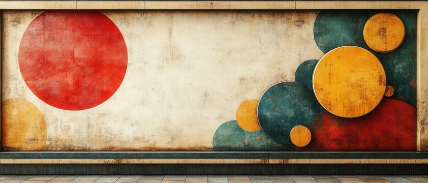 Abstract Graphic Border Design, contemporary shapes framing a blank area, ideal for creative presentations or digital content enhancement