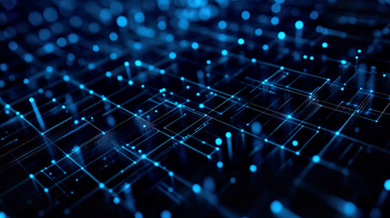 Obraz premium Futuristic digital grid Digital technology background