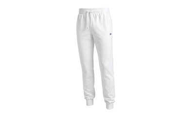 Blank white sport pants mock up, side view.