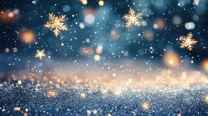 Obraz premium Glittering Christmas Snow Overlay Delicate Shiny Particles Generate an Enchanting Sparkle Effect