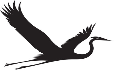 vector art of crane bird