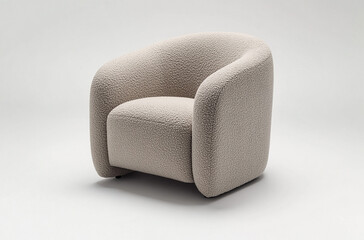 Fototapeta premium a barrel chair with a curved backrest and plush fabric upholstery