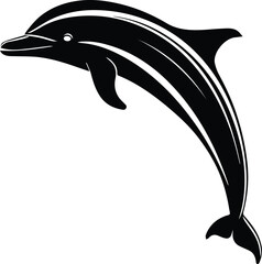 silhouette vector art of dolphin