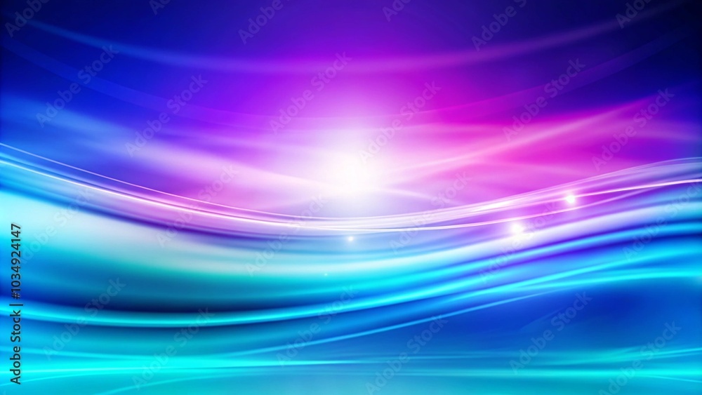 Poster Blue and white liquid color blur abstract background wallpaper. Abstract blue background with waves and curves. Abstract background with translucent neon colored waves on white background