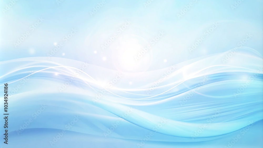 Aufkleber Blue and white liquid color blur abstract background wallpaper. Abstract blue background with waves and curves. Abstract background with translucent neon colored waves on white background