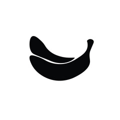 banana icon. Vector art silhouette of two bananas on white background,logo,fresh banana
