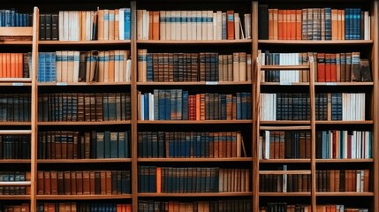 Luxurious library with richly decorated shelves of old leather-bound books, wooden ladders leaning against shelves, and plush reading chairs.