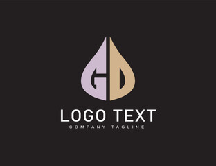 Gradient logo with abstract letter g d