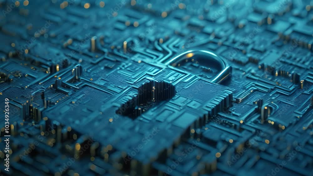 Poster this close-up video showcases the intricacies of a computer circuit board with its complex network o