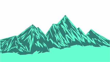 Mountain landscape silhouette illustration vector 