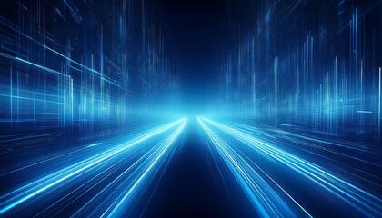 Abstract digital cityscape with glowing lines