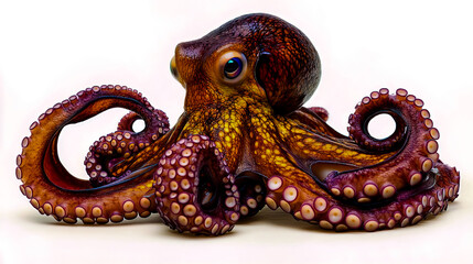 Obraz premium An octopus isolated on a white background.