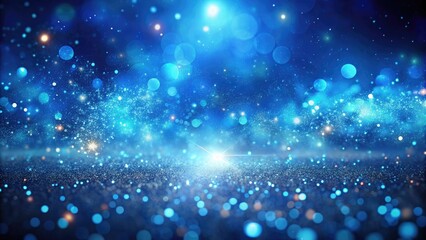 Obraz premium Captivating Blue Abstract Background with Shimmering Particles and Light Effects for Digital and Artistic Projects, Perfect for Creative Designs and Visual Media