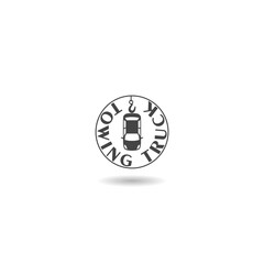 Tow truck, Car towing icon with shadow