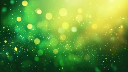 Neon green abstract banner with a celebratory theme featuring a textured panorama and bokeh lights providing space for personalized text