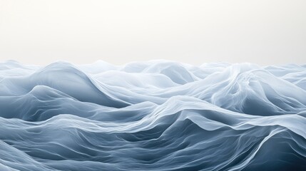 Obraz premium A refined digital composition showcasing soft grey waves that evoke a sense of calm and tranquility ideal for peaceful environments