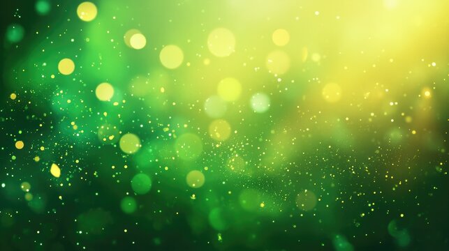 Neon green abstract banner with a celebratory theme featuring a textured panorama and bokeh lights providing space for personalized text