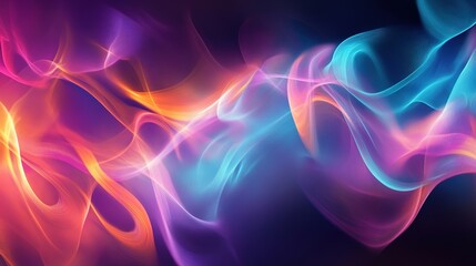 Obraz premium Abstract colorful smoke swirls on dark backdrop