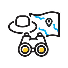 Vector multicolor icon for Safari