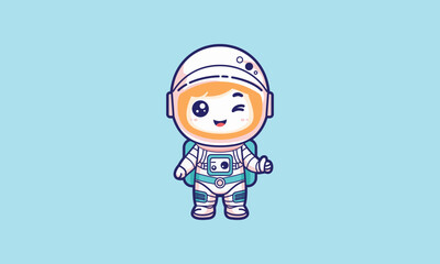 Cute astronaut vector illustration