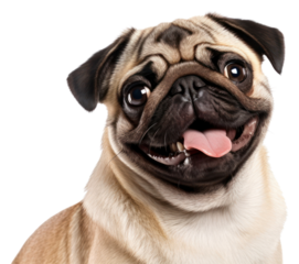 PNG Smiling pug animal mammal dog.