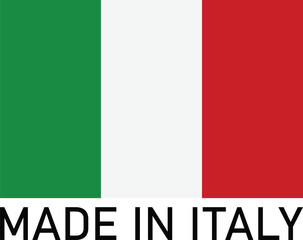 Made in Italy with Italian flag . Made in Italy quality mark . Vector illustration