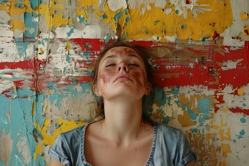 Contemplation Amidst Colorful Chaos