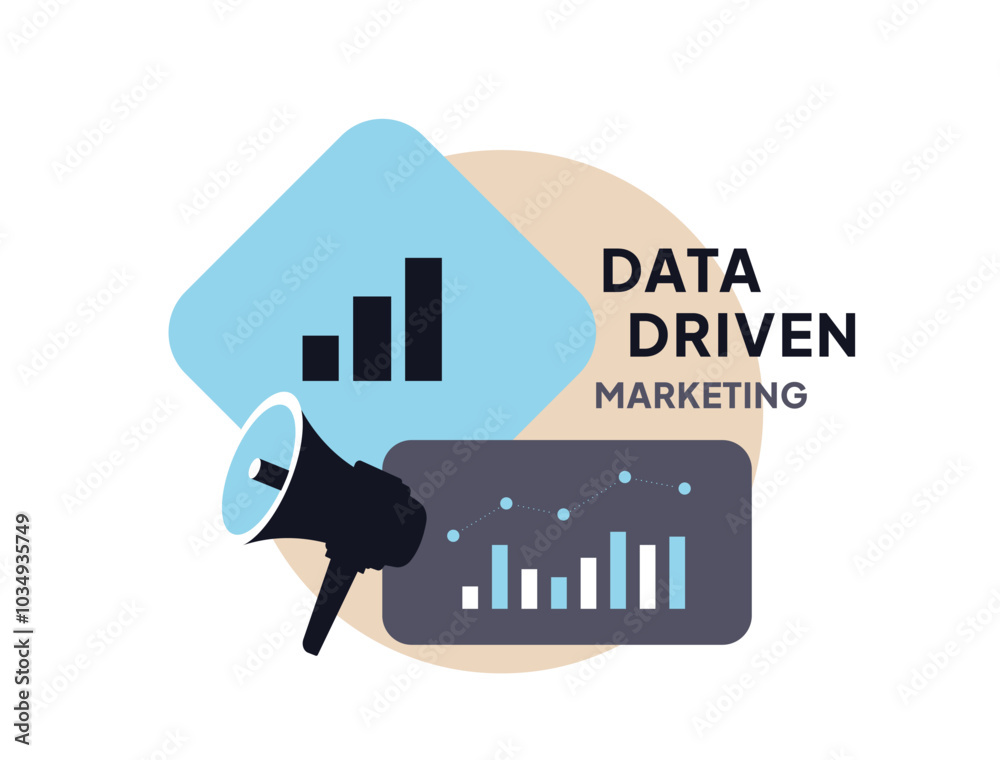 Poster data-driven marketing strategy based on real-time data analytics. use customer insights to drive cam