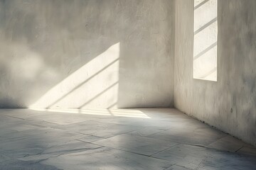 Obraz premium Serene Minimalist Room with Soft Light and Shadows