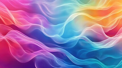 Fototapeta premium Colorful abstract rainbow wave wallpaper with a holographic effect Suitable for banners postcards and book illustrations Made using digital design tools