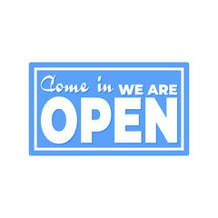 Open signboard vector illustration, simple store signboard open vector in flat style