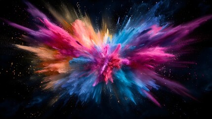 Vibrant Color Explosion on Black Background