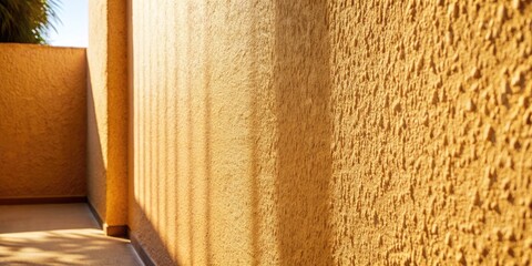 Elegant Beige Wall Background with Natural Shadows in Tilt-Shift Photography for Interior Design, Home Decor, Minimalism, and Aesthetic Backgrounds