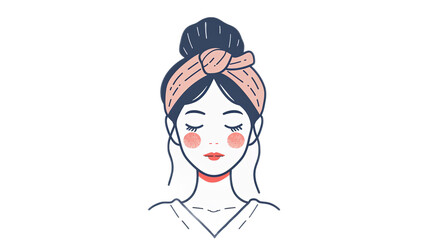 Serene Woman with Headband Illustration