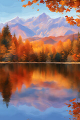 Obraz premium Autumn landscape with a lake