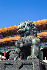 Chinese guardian lion, Forbidden City, Beijing, China