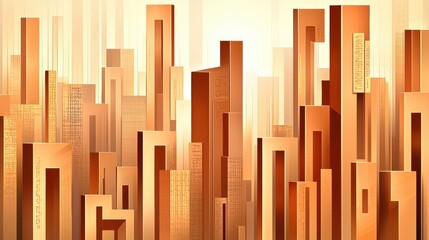 Towering Architectural Cityscape of Sleek Skyscrapers Reaching for the Sky