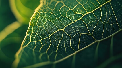 Detailed Leaf Texture with Vibrant Green Colors