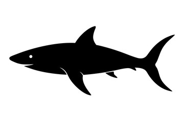 Shark Silhouette | isolated vector silhouette illustration on white background