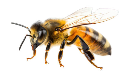 view of a honeybee with visible fuzz
