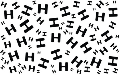 Alphabet Memphis Pattern Abstract Element Background with Black and white colors