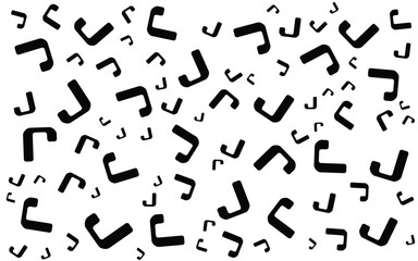 Alphabet Memphis Pattern Abstract Element Background with Black and white colors